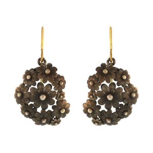 The Garden Party Floral Earrings in Blackened Silver - Vertical