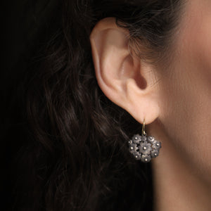 The Garden Party Floral Earrings in Blackened Silver - Horizontal