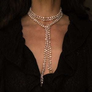 The Freshwater Pearl & Lotus Leaf Double Strand Scarf Necklace