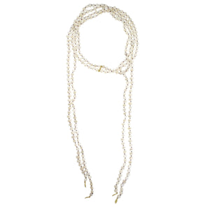 The Freshwater Pearl & Lotus Leaf Double Strand Scarf Necklace