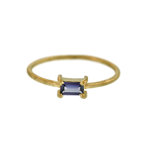 A Prong Set Cornflower Blue Sapphire Ring