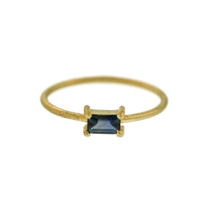 A Prong Set Blue Sapphire Ring