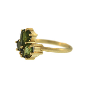 A Green Tourmaline Cluster Ring