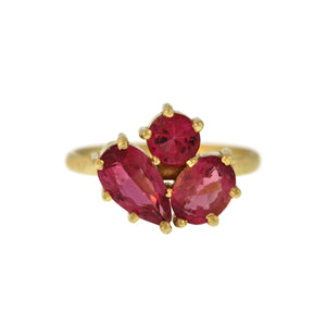 A Pink Tourmaline Cluster Ring