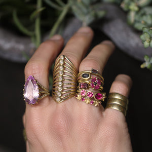 A Five Stone Pink Tourmaline Ring