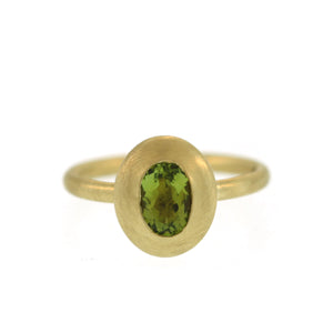 A Vivid Green Tourmaline Lozenge Ring