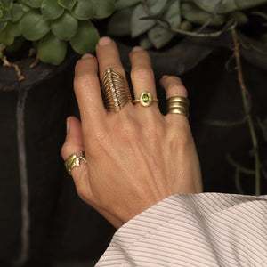 A Vivid Green Tourmaline Lozenge Ring